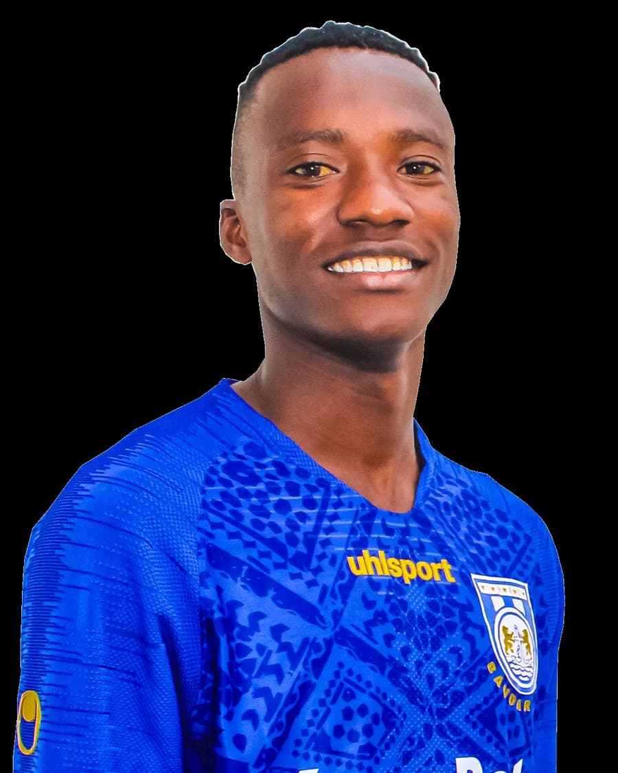 William Gitama in the Bandari FC home shirt